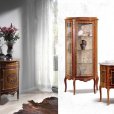 Creaciones Fejomi, classic chest of drawers with marquetry, marquetry classic console with marble, hand carved classic mirror, wooden marquetry side table